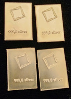 (4) 1g Fine Silver 999,0 Valcambi Suisse Bars - 2