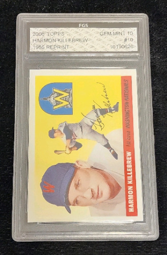 '06 Topps Harmon Killebrew 1955 Reprint, FGS Graded 10