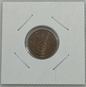 1937 Nazi Swastika 1 Reichspfennig Coin (Unverified)