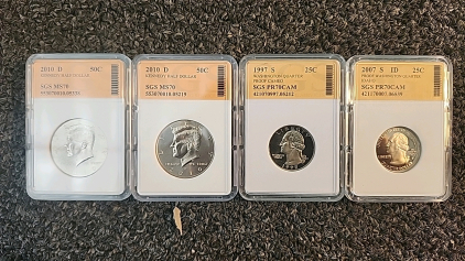 (4) Coin, Half Dollar & Quarter