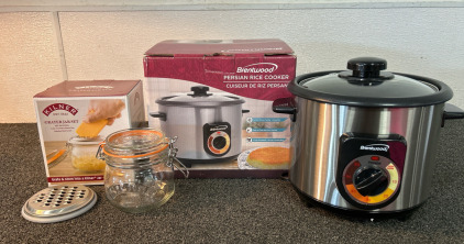 Brentwood Persian Rice Cooker & Kilner Grater / Storage Jar