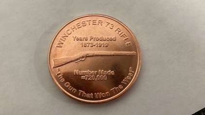 1 Ounce Copper Round Winchester 73 Commemorative