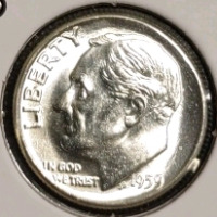 1959 MS67FB Full Bands Gem Silver Dime - 3