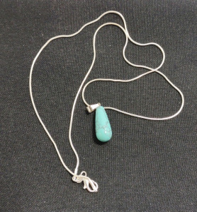 Turquoise Gemstone Water drop Shaped 0.925 Necklace