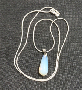 Opal Gemstone Water Drop Shaped 0.925 Necklace