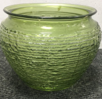 Green glass bowl