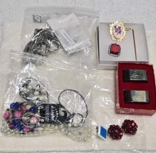 Assorted Fashion Jewelry & Silver Napkin Holders