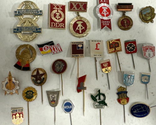 Collection Of Vintage Pins From Nazi Germany & East Germany Propaganda Era