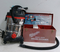 (1) Milwaukee Drain Cleaner w/ Metal Milwaukee Branded Carrying Case (1) Shop Vac