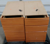 (2) Workshop / Office Wood Drawers - Identical (1) 3 Tier White Wire Rack - 2