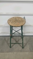 Ironing Board, Old Metal and Wooden Stool - 2