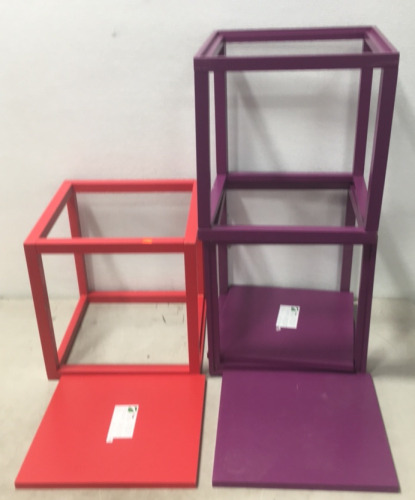 (3) Stackable Shevles (Purple,Red)