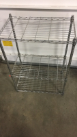 (1) Wire Rack (1) Green outdoor Dresser/shelf - 3