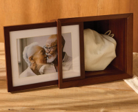 (1) Cremation Photo Urn Walnut Wood Urn for Cremation Ash Up to 250lbs with Photo Frame Decorative Urn TSA Approved Urn - 2