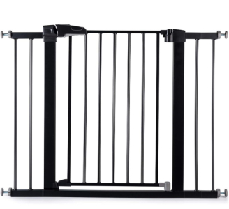 (1) Babelio Baby Gate for Doorways and Stairs, 26''-40'' Auto Close Dog/Puppy Gate, Easy Install, Pressure Mounted, No Drilling, fits for Narrow and Wide Doorways, Safety Gate w/Door for Child and Pets