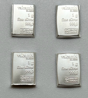 (4) 1g 999,0 Fine Silver Valcambi Suisse Bars