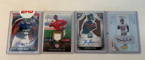 (4) Assorted Autographed Football Cards