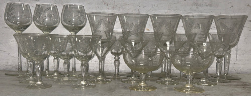 Assorted Crystal Wine Glasses
