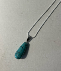 Turquoise Gemstone Waterdrop .925 Necklace