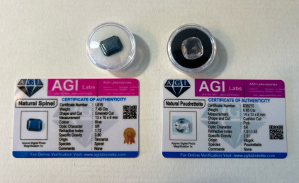 (2) Certified Natural Gemstones W/ COAs