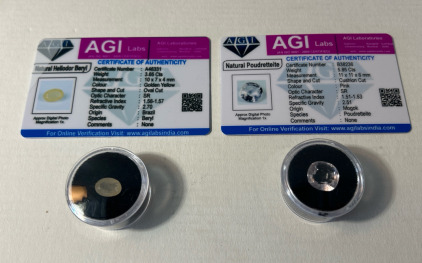 (2) Certified Natural Gemstones W/ COAs
