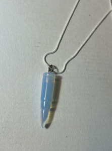 Bullet Shaped Opal Gemstone .925 Necklace