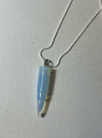 Bullet Shaped Opal Gemstone .925 Necklace