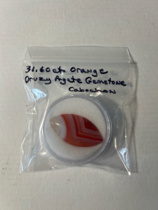 Orange Druzy Agate Gemstone Cabochon (31.60 Ct)