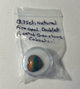 Natural Fire Opal Doublet Faceted Gemstone Cabochon