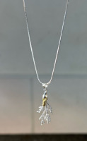 Silver Evergreen Branch W/ Pine Cone .925 Necklace - 2