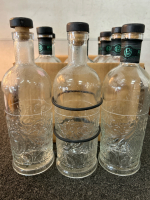 (10) Decorative Bottles, (1) Glass