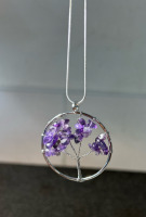 Amethyst Gemstones &ldquo;Tree Of Life&rdquo; .925 Necklace - 2