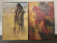 Large Abstract Canvas Art & Framed Sacajawea Poster