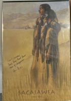 Large Abstract Canvas Art & Framed Sacajawea Poster - 2