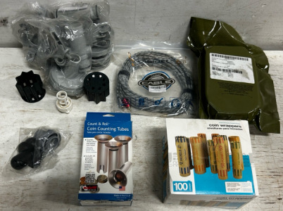 Assorted Air Filter Equipment, Coin Organizers, And More