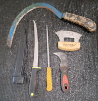 (1) Pair Of Tin Snips, (1) Pair Of Hand Pruners (2) Hay Hooks, (1) Drywall Saw & More - 4