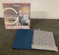 White Board, LED Neon Sign, And (2) Tablet Cases - 3