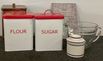 Flour And Sugar Containers, Large Measuring Cup, And More