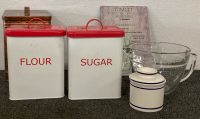 Flour And Sugar Containers, Large Measuring Cup, And More