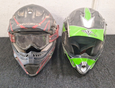 (2) MX/ Motoycle Helmets