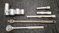 (1) 1/2" Ratchet, (1) 3/8" Ratchet, (1) 1/4" Ratchet & More - 3