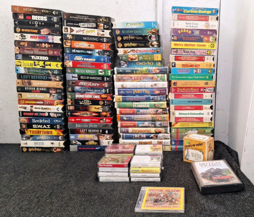 Collection Of (80+) Assorted Adult & Children VHS Tapes,