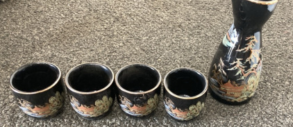 Japanese Tea Cups And Pourer