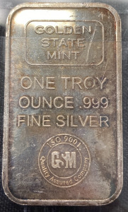1 Troy Ounce .999 Fine Silver Bullion