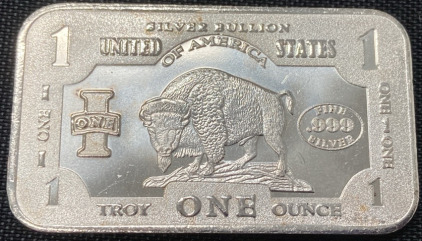 1 Troy Ounce .999 Fine Silver Buffalo Bullion