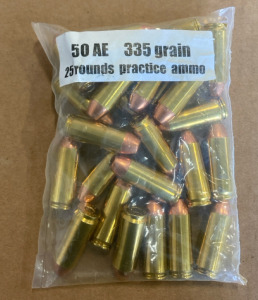 (25) Rounds of 50 AE 335 Grain Practice Ammo