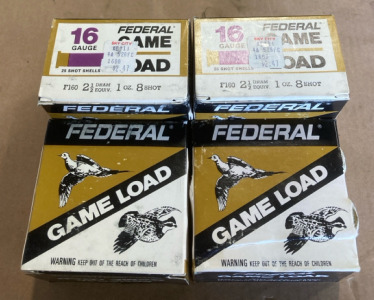 (100) Rounds of 16 Guage 2 1/2&rdquo; Federal Game Load 8 Lead Shot
