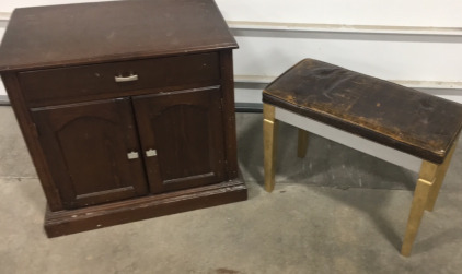 Cabinet and bench