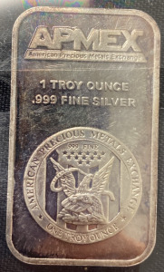 1 Troy Ounce .999 Fine Silver Bullion
