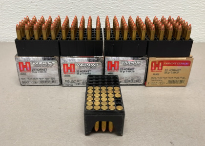 (128) Rounds Of Hornady Varmint Express 22 Hornet 35 Grain V-Max Ammunition Cartridges